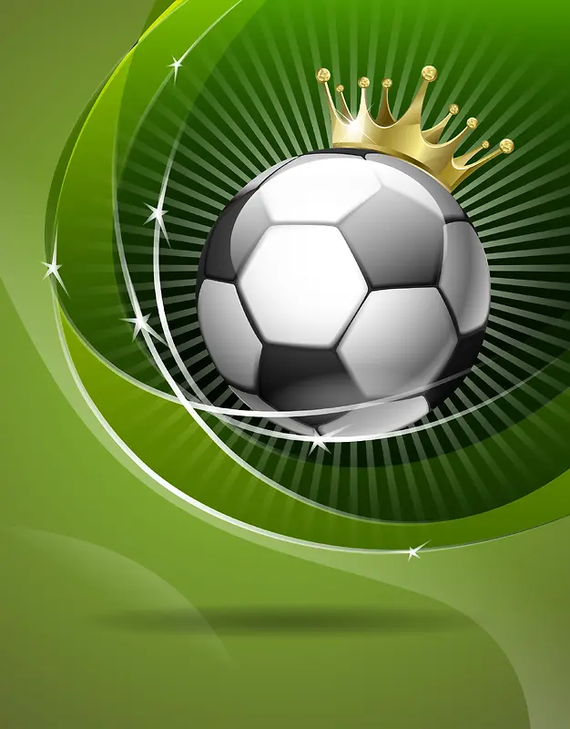 足球皇冠绿色科技线条海报背景