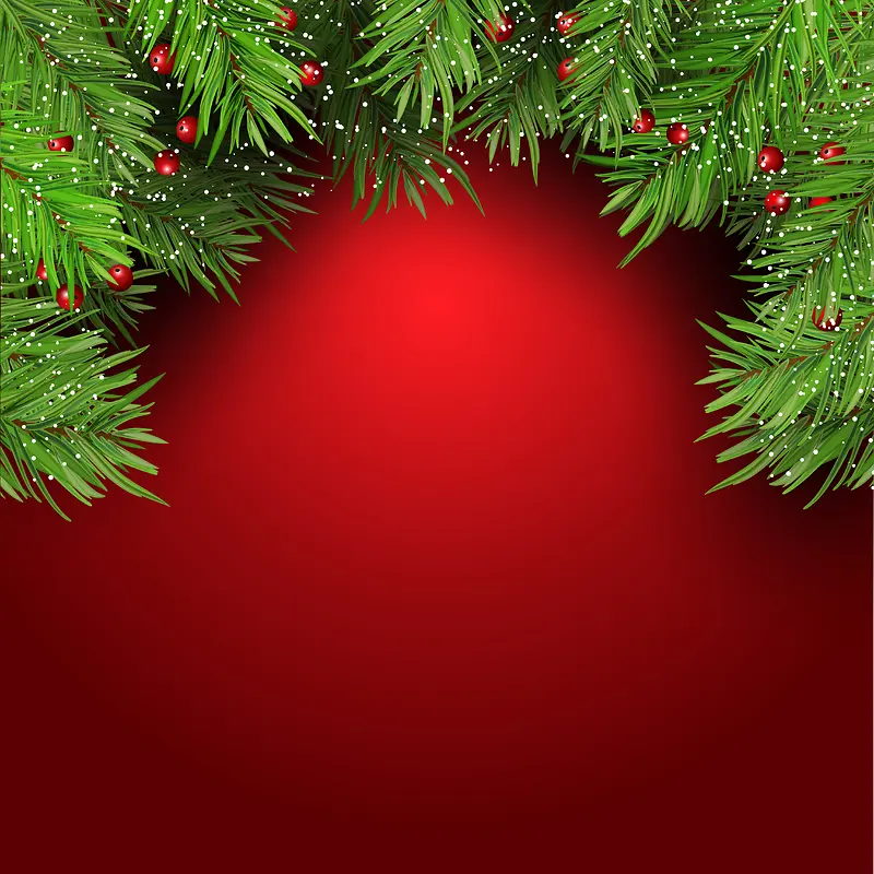 圣诞季圣诞树红色背景素材