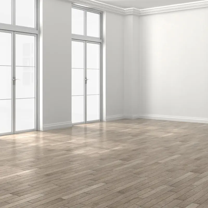 白色墙壁木质地板背景