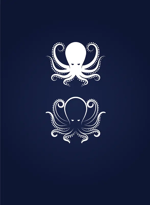 蓝色深海章鱼背景素材