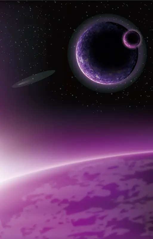 紫色太空中的圆球背景素材