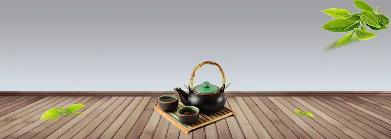 5月春茶节扁平灰色茶壶banner
