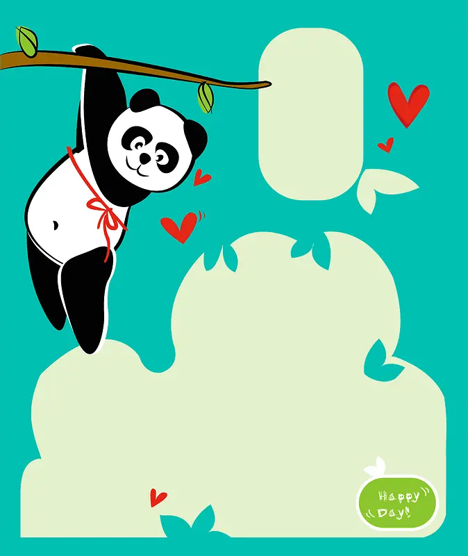 卡通熊猫可爱背景素材