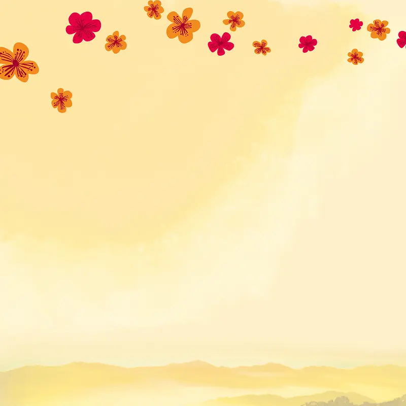 米黄色底纹  梅花背景图