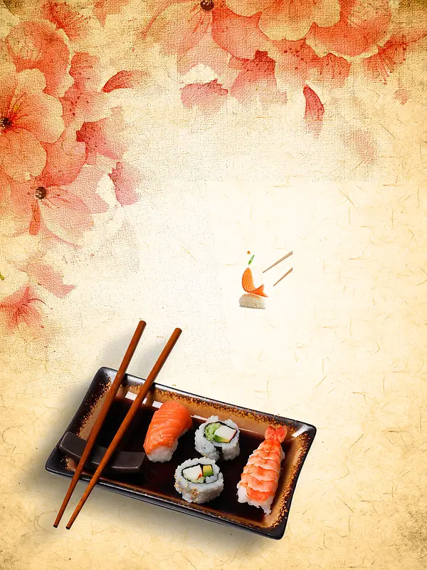 日系美味寿司海报背景