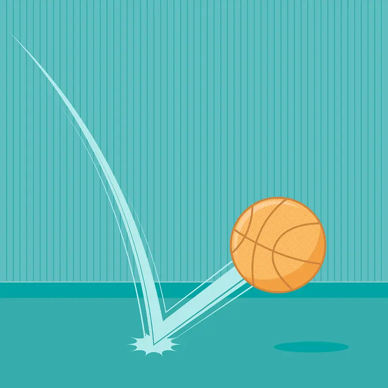 卡通手绘篮球球赛激情绿色背景素材