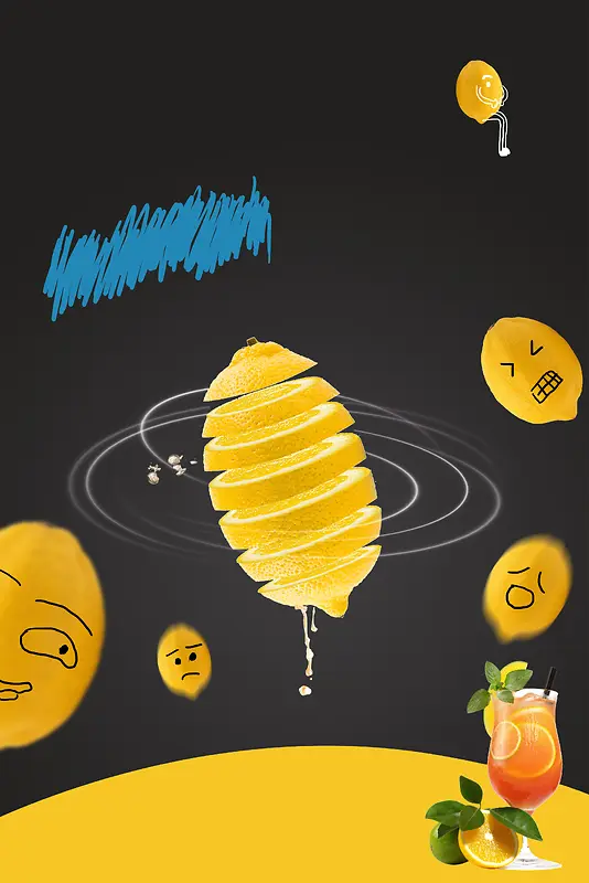 柠檬水海报柠檬创意海报
