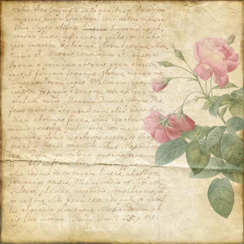 花朵复古欧式花纹信纸纹理背景图