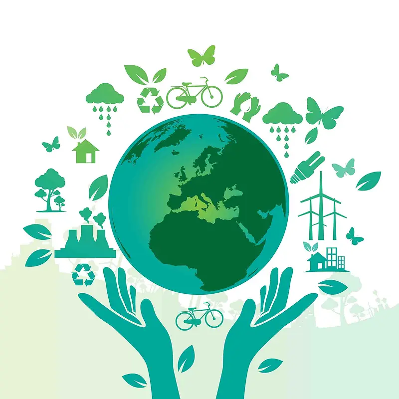 公益环保绿色拯救地球双手节能世界海报背景