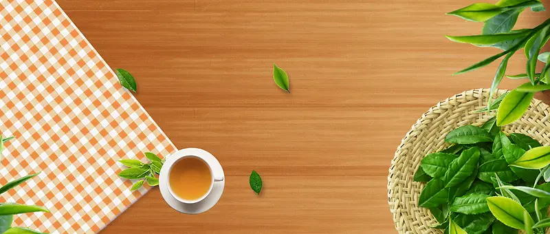 茶叶促销清新简约banner