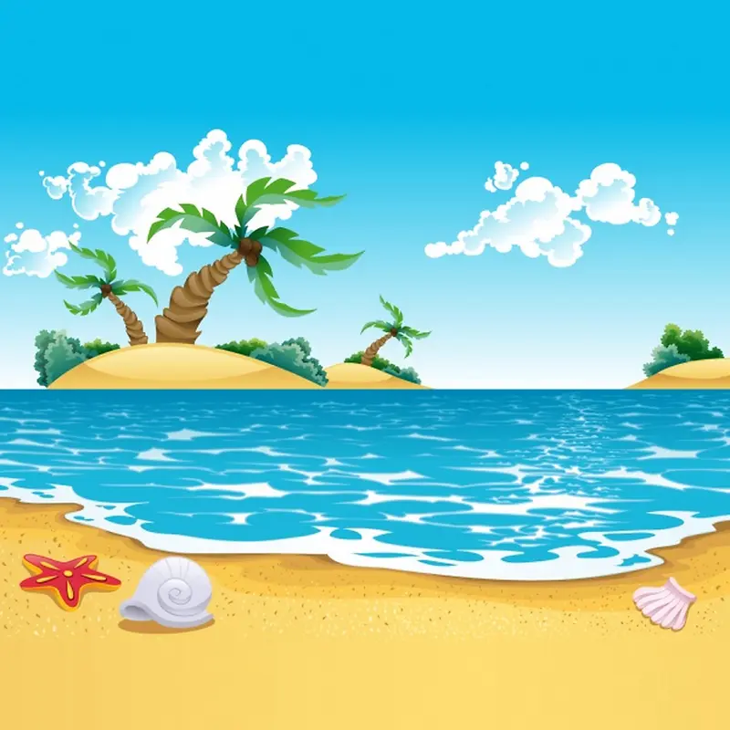 卡通沙滩海岛背景
