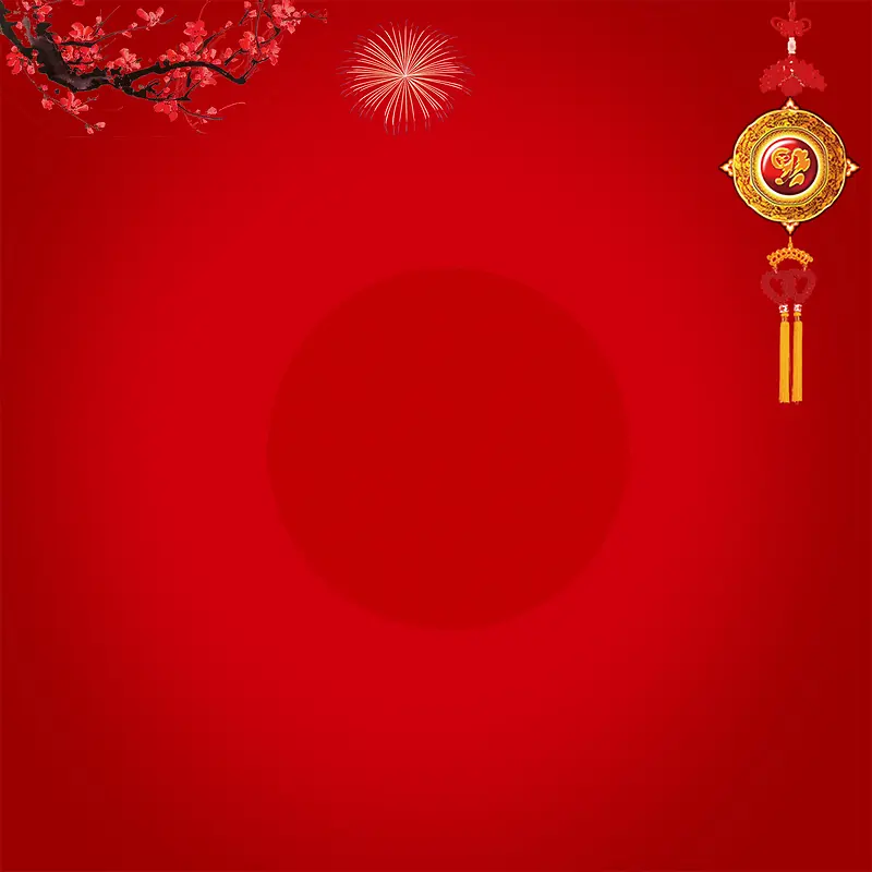 红色梅花新年节日背景
