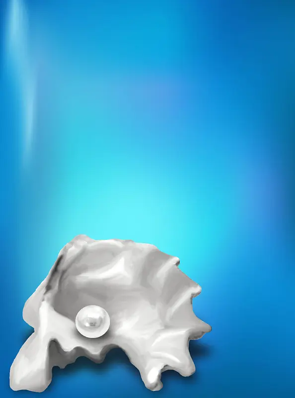 海底 珍珠 贝壳海报 背景 元素