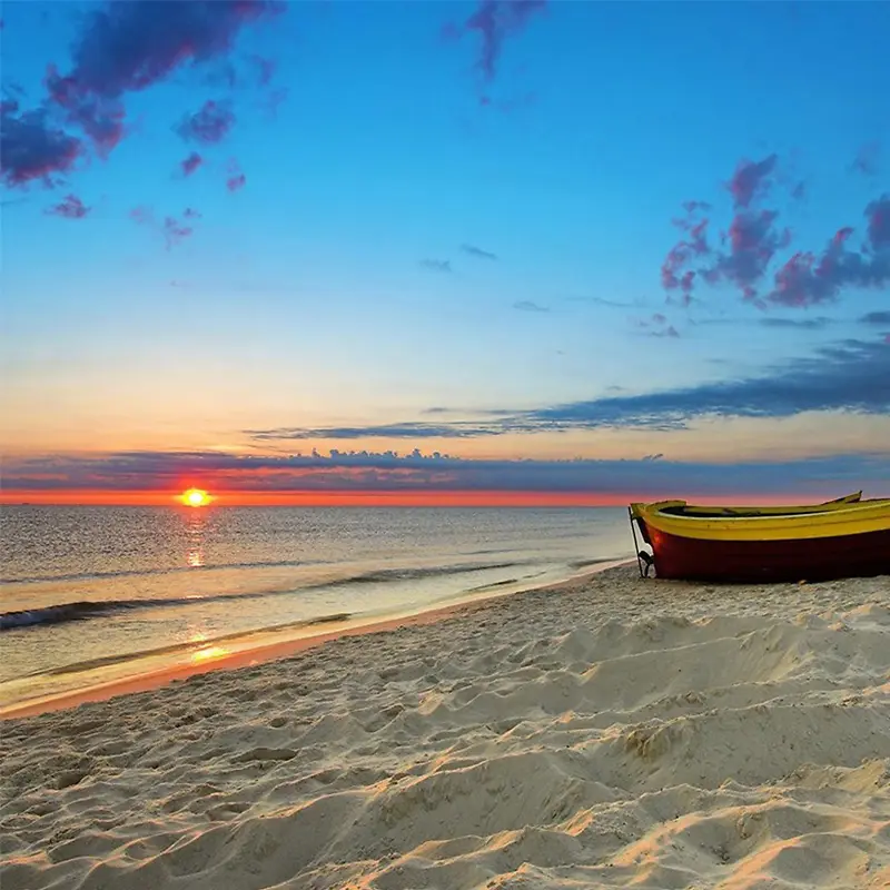 夕阳沙滩背景图