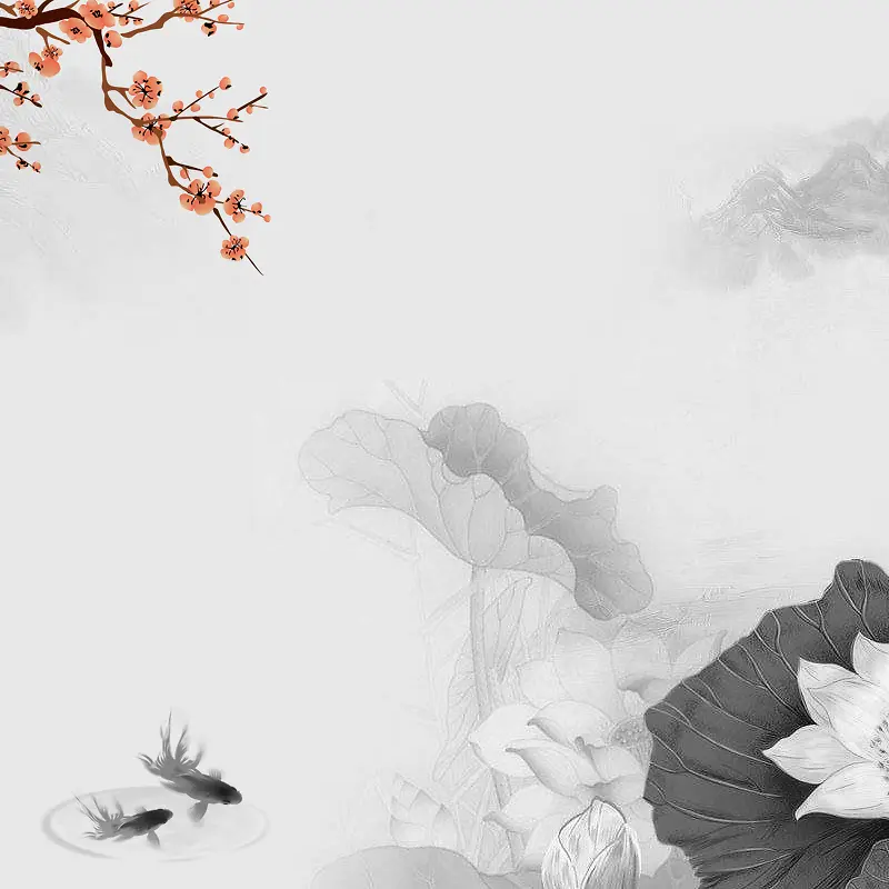 中国风手绘水墨清新茶叶主图