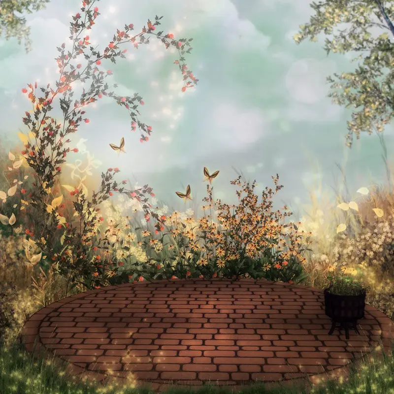 花草环绕的小院淘宝主图背景
