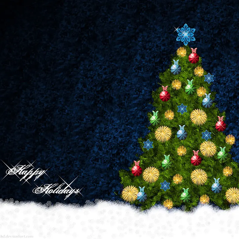 蓝色棉绒奢华圣诞树背景