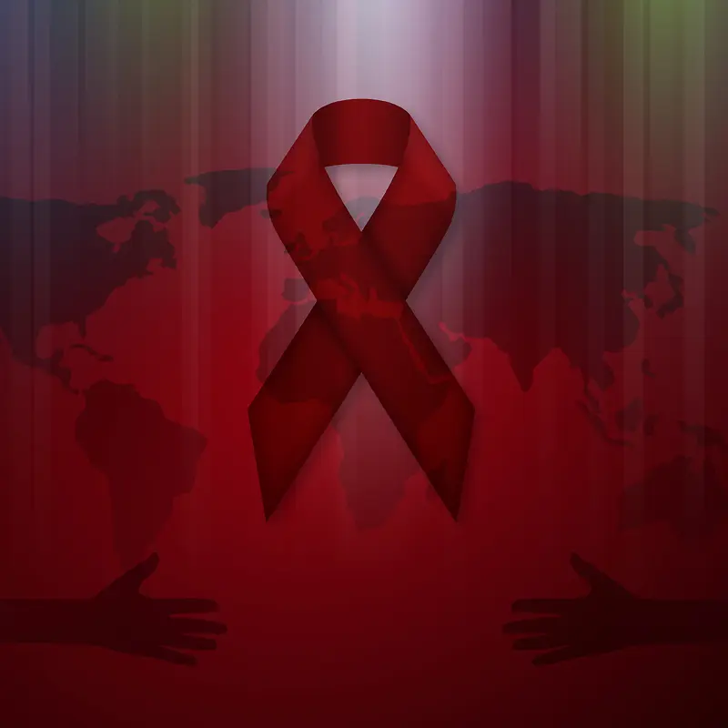 地球红丝带艾滋病防治背景素材