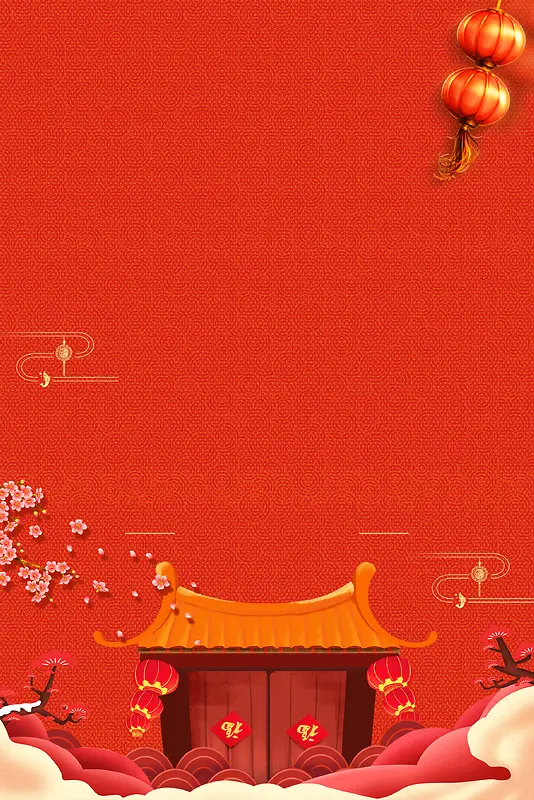 新年开门红灯笼红色banner