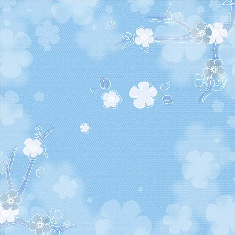 浅蓝色圣诞鲜花背景素材