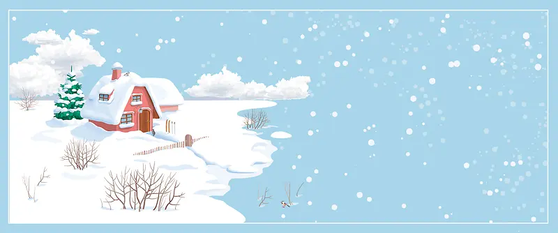 冬季卡通蓝色banner