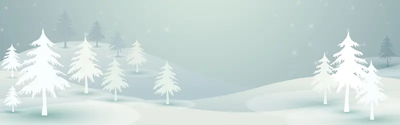 冬季浪漫唯美雪景banner背景