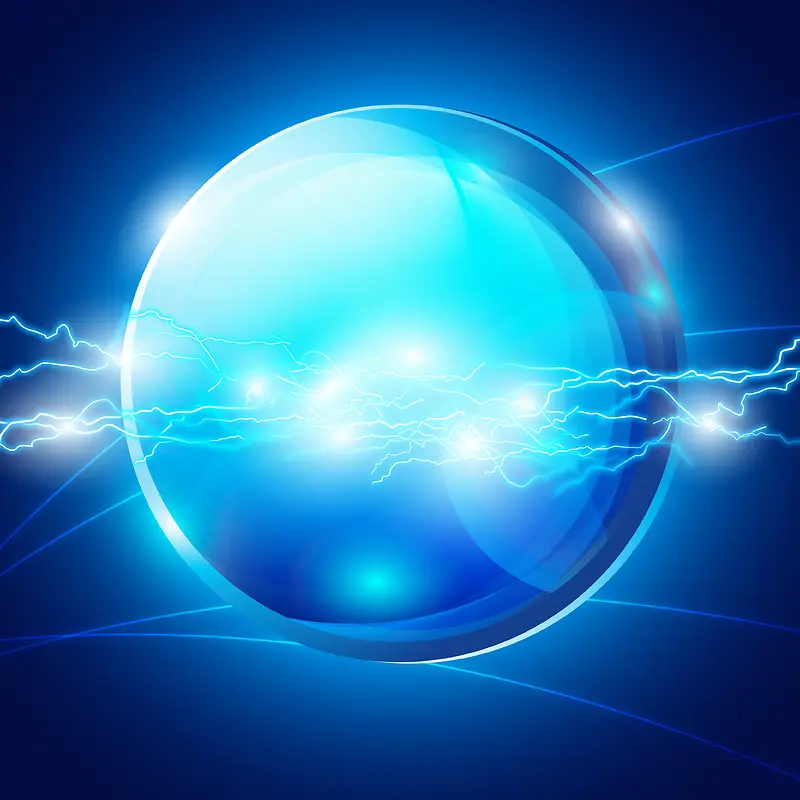 科幻蓝色电球电流背景素材