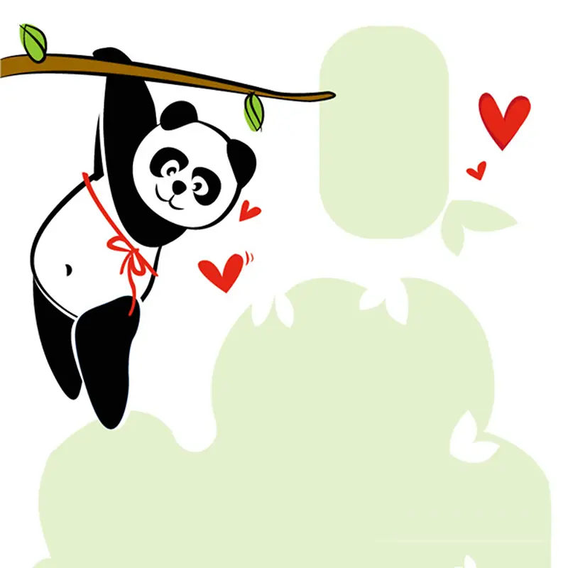 熊猫爬树广告背景素材
