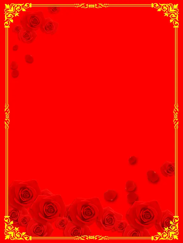 红色鲜花海报背景