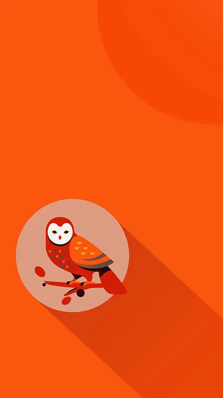 橙色小鸟温暖背景素材