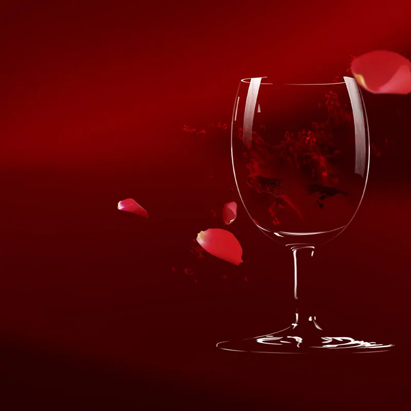 红色浪漫酒杯主图背景素材