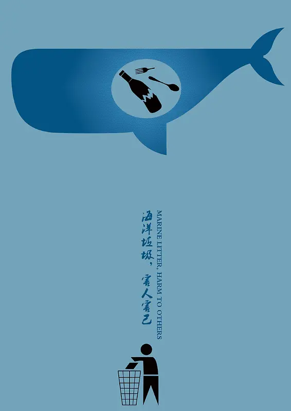 《海洋垃圾—鲸鱼篇》背景模板