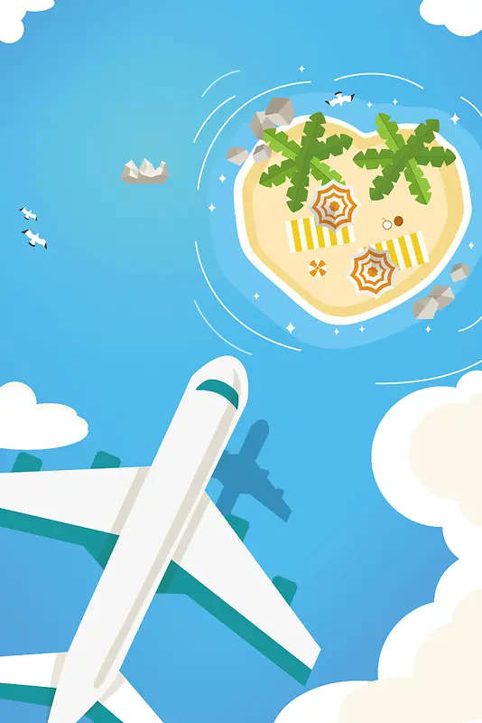夏季旅行海岛旅行海报背景素材