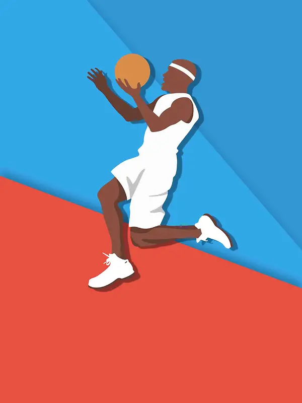 NBA职业联赛插画体育海报背景模板