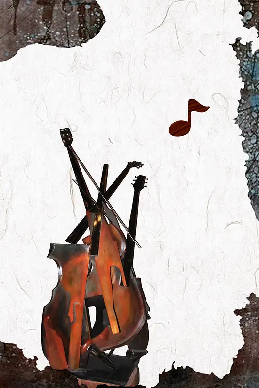 纹理简约小提琴乐器海报背景素材