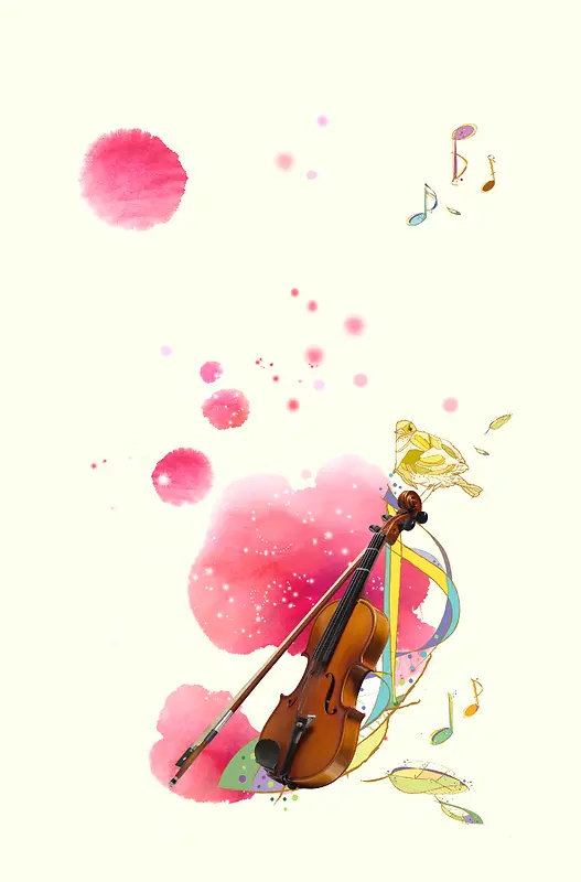 小提琴独奏的乐符背景素材