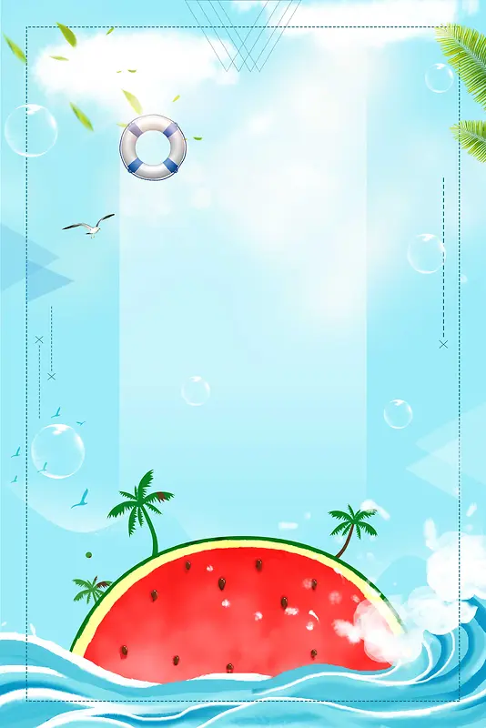 夏季沙滩泳海边旅游休闲海报