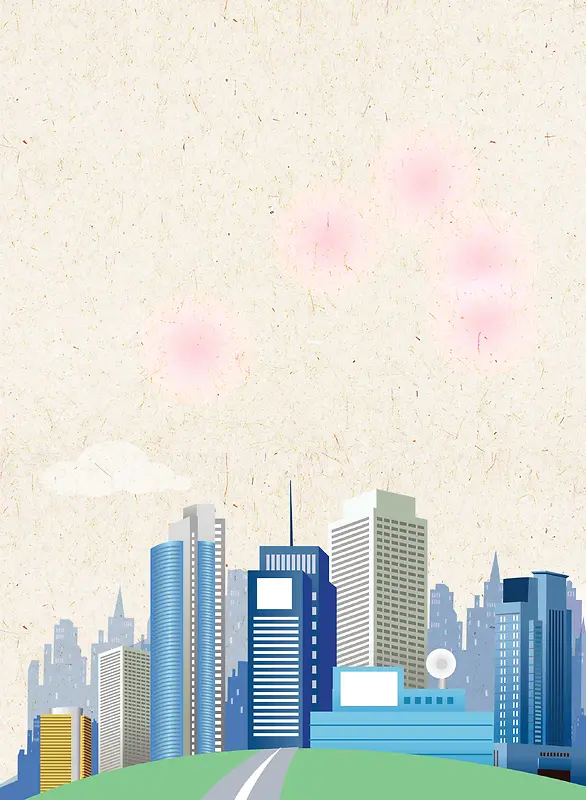 扁平城市建筑背景