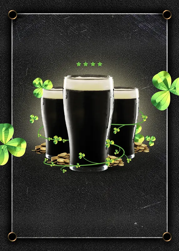 酒吧黑啤啤酒主题海报背景素材