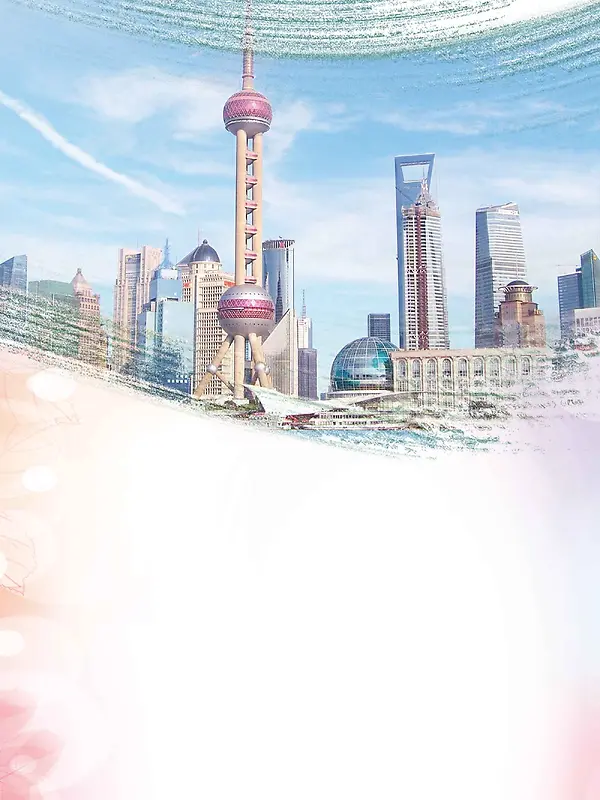 上海印象旅游宣传海报背景模板