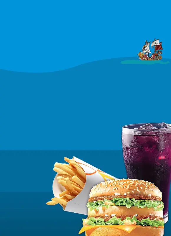汉堡美食海报背景模板