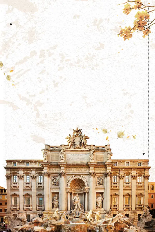 简约创意罗马假日旅行海报背景素材