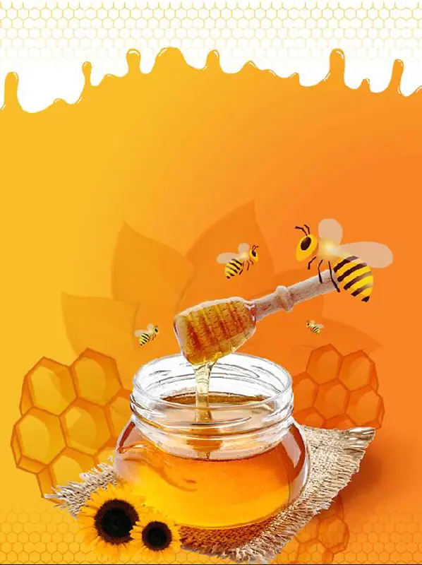 矢量创意蜂蜜美食海报背景素材