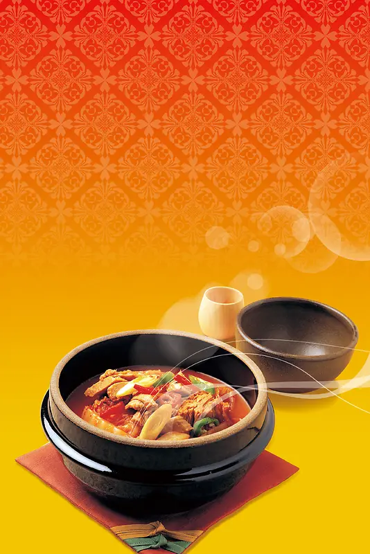 红色餐饮背景大全