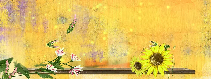 黄色油画向日葵背景