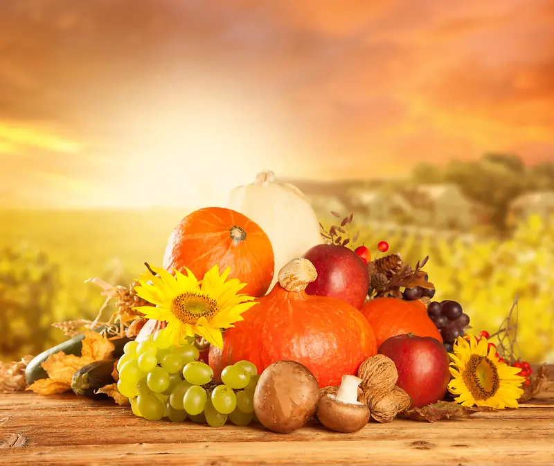 秋季背景与蔬菜水果