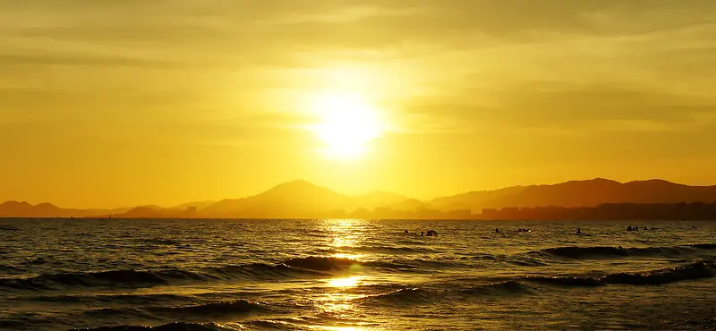 三亚黄昏海水风景海报banner