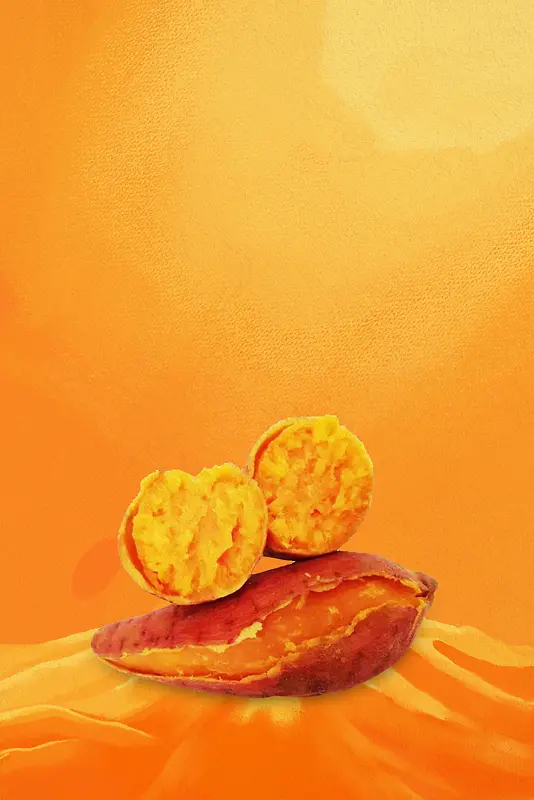 冬季美味烤番薯简约橙色banner