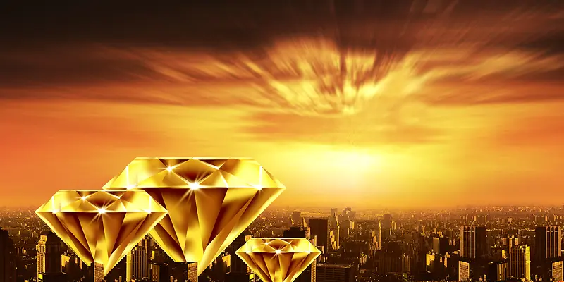 金色钻石城市背景
