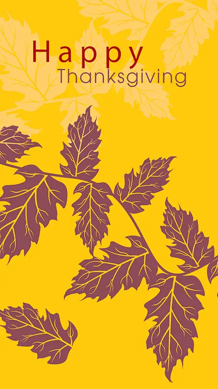 多彩树叶轮廓感恩节背景图